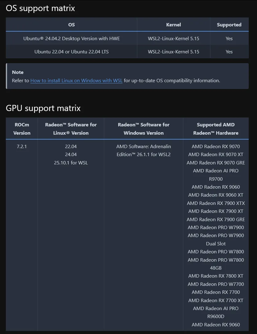 AMD Software: PyTorch on Windows Edition 7.2.1 - 그래픽카드